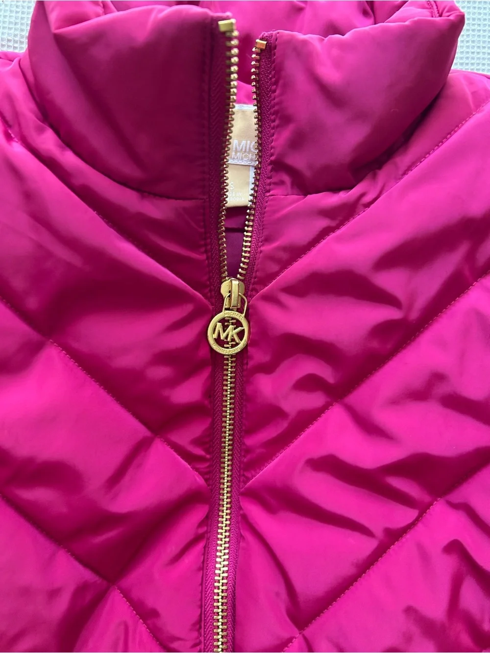 Michael Kors Vibrant Pink Quilted Puffer Vest